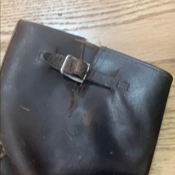 FRYE DISTRESSED BROWN LEATHER BIKER BOOTS SIZE 7M - Picture 6 of 8